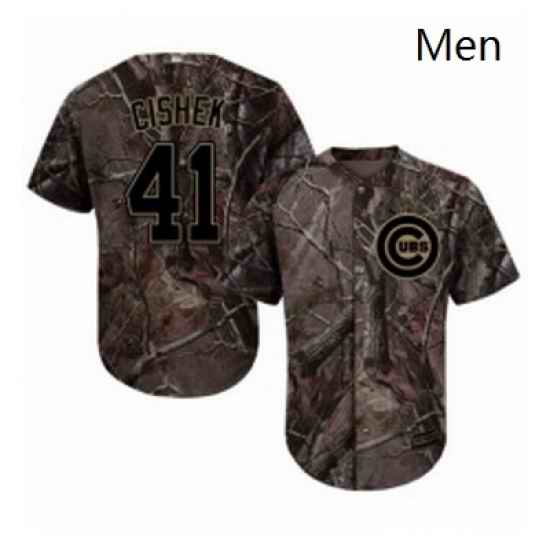 Mens Majestic Chicago Cubs 41 Steve Cishek Authentic Camo Realtree Collection Flex Base MLB Jersey